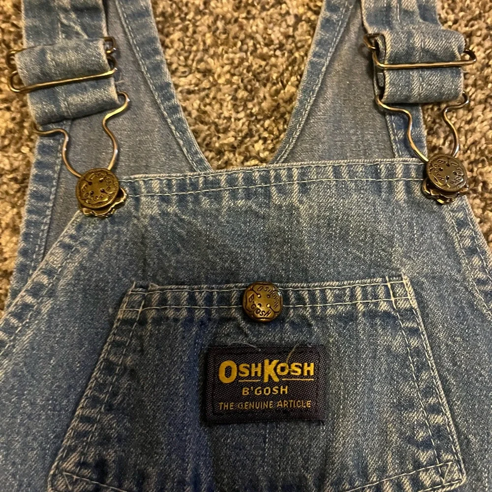 Vintage OshKosh B'Gosh Vestbak Overall Dress Denim Jumper 5/6 Made in USA‎ 90s